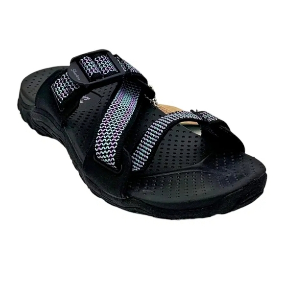 🔹️Skechers 🔹️Women's Reggae Good-Day Sandals Black size 6 - Picture 1 of 3